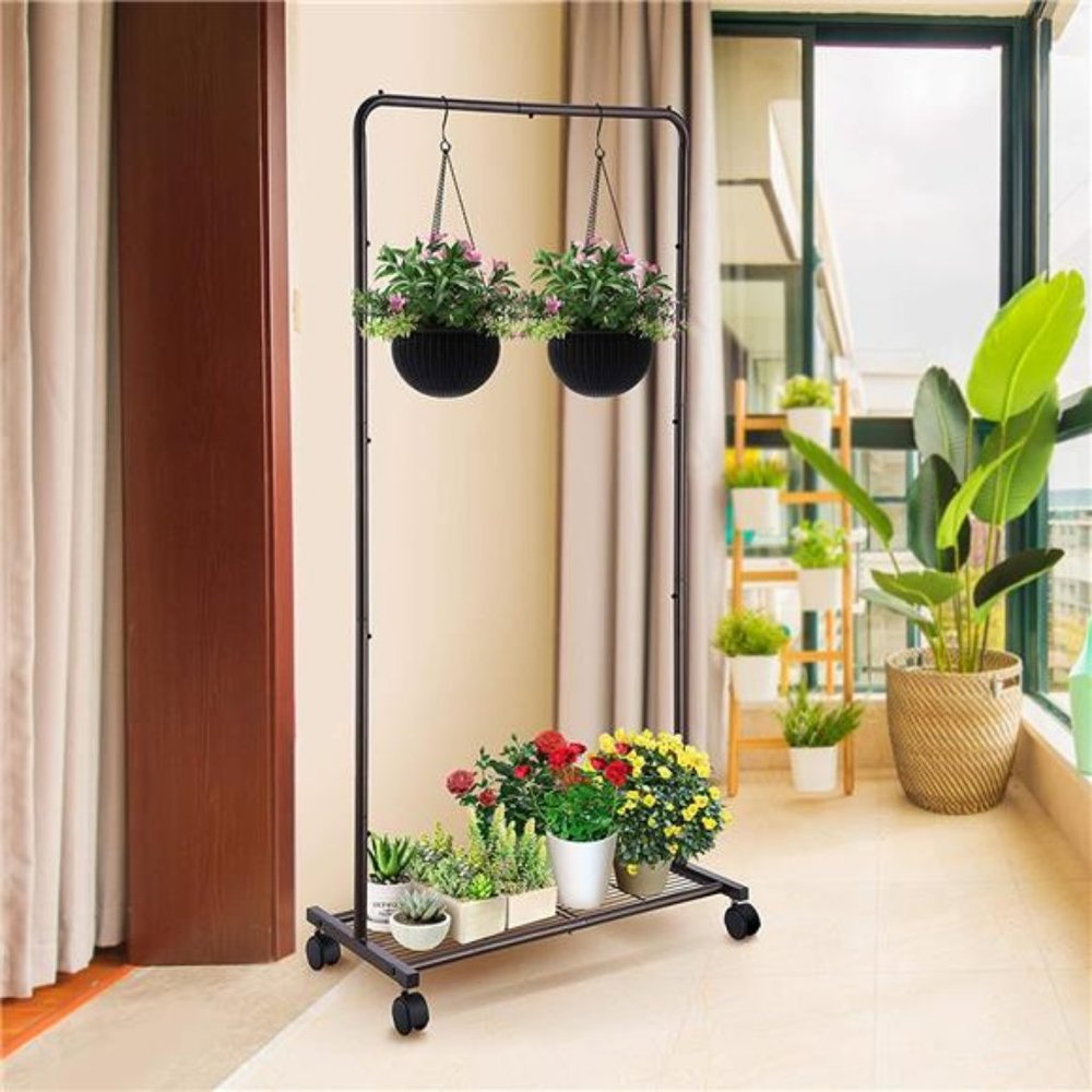 Simple Trending Standard Clothes Garment Rack, Clothing Rolling Rack, Bronze - Picture 5 of 7